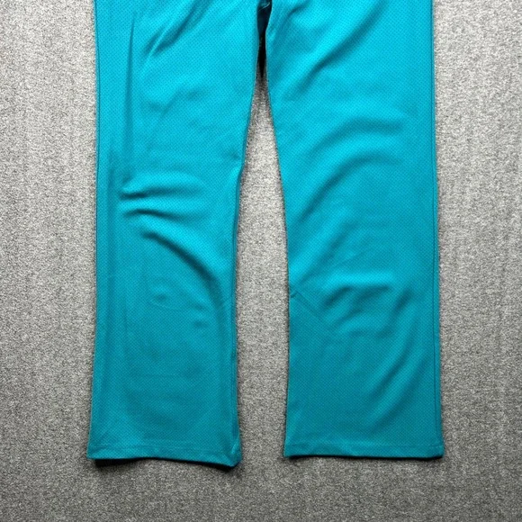 Betabrand Dress Pant Yoga Pants Women L Petite Teal Blue Micro Dot Straight Leg - Picture 10 of 13